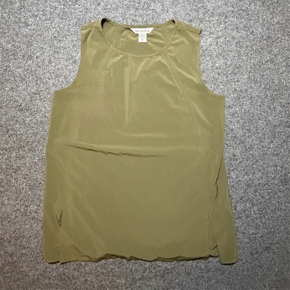 Athleta Tank Top Womens XS Olive Green Sleeveless Scoop Neck Lightweight
